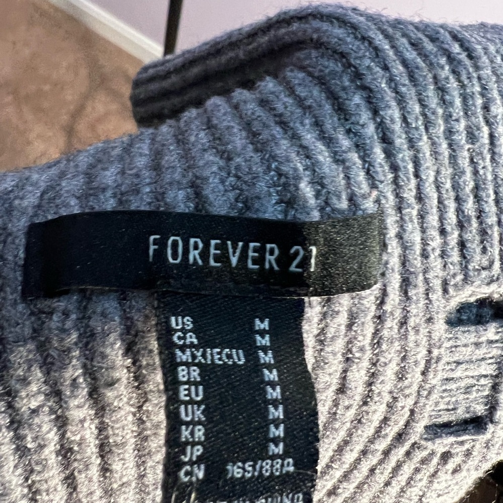 Forever 21 Ripped Charcoal Turtleneck Sweater for Men or Womwn